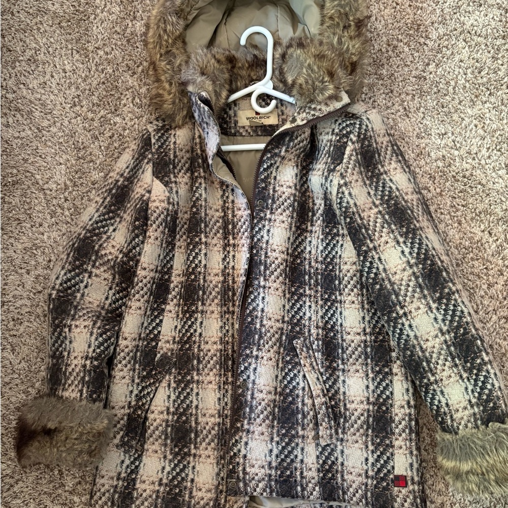 Woolrich Plaid Women’s Wool Winter Coat